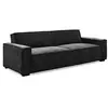 Image de Canapé Convertible 3 Places Velours Dudley 230cm Noir