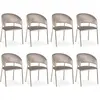 Image de Lot de 8 Chaises en Velours Batora 79cm Taupe