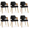 Image de Lot de 6 Chaises Design Aley 72cm Noir & Naturel