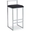 Image de Tabouret de Bar Velours Dakota 80cm Noir & Argent
