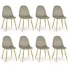 Image de Lot de 8 Chaises en Velours Waynor 88cm Taupe