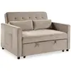 Image de Canapé Convertible 2 Places Velours Léa 133cm Beige
