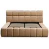 Image de Lit Coffre Matelassé en Tissu Seth 180x200cm Beige