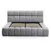 Image de Lit Coffre Matelassé en Tissu Seth 180x200cm Gris Foncé