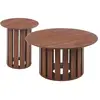 Image de Paris prix Lot de 2 tables basses rondes - Bois noisette
