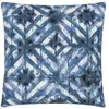 Image de Housse de coussin imprimée en gabardine de coton, PARQUET BATIK INDIGO