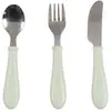 Image de BEABA Set de 3 couverts d'apprentissage en inox - Vert de gris