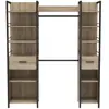 Image de Armoire double extensible - L 179 x P 48 x H 208 cm - Finition chêne et noir - DEMEYERE