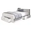 Image de Demeyere Lit contemporain blanc 140x190 cm - Oxygene