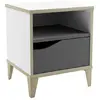 Image de MES Chevet MINDEN - Blanc et Gris