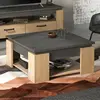 Image de Mes Table basse carrée - Chêne et gris