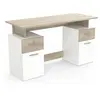 Image de Bureau 2 portes 2 tiroirs - Chêne/Blanc