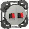 Image de Legrand Dooxie prise haut-parleur double - Aluminium