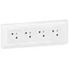 Image de Legrand Mosaic quadruple prise - Blanc