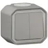 Image de Commande double interrupteur va-et-vient étanche Plexo 10A Gris - Legrand