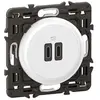 Image de Prise 2 USB Céliane 20W Power Delivery Type-C+C enjoliveur + support - Legrand