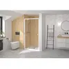 Image de Paroi douche porte pivotante SUPRA P profilé blanc verre transparent 100 cm KINEDO PA1523BTN