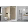 Image de Porte de douche SUPRA 2P pivotante 80cm profilé blanc verre transparent KINEDO PA1530BTN
