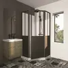 Image de TBS - Cabine de douche industriel 100x100cm - Noir
