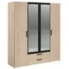 Image de But Armoire 4 portes avec miroir - Chêne