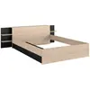 Image de but Lit avec rangements ORNELLA - 140x190/200 cm - Chêne/Noir