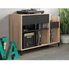 Image de Vente-unique Meuble vinyles Jazzy - Noir et chêne clair