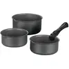 Image de Set de 3 casseroles Gris Mat 16-18-20 cm + 1 poignée amovible - Aluminium ?...