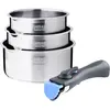 Image de Lot de 3 casseroles inox manche amovible Arthur Martin AM3456
