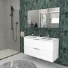 Image de Meuble sous-vasque 2 tiroirs MALAGA 120 cm + vasque / Blanc
