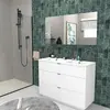 Image de Meuble sous-vasque 3 tiroirs MARBELLA 120 cm + vasque / Blanc