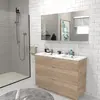Image de Meuble sous-vasque 3 tiroirs MARBELLA 120 cm + vasque / Décor Chêne blanchi