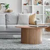 Image de Table basse BAHIA diamètre 80 cm / Décor Chêne artisan