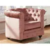 Image de Fauteuil CHESTERFIELD - Velours rose pastel