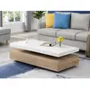Image de Table basse FELIX - 120 cm - Blanc/Naturel