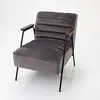 Image de Fauteuil 60x76x73 cm en tissu velours gris foncé