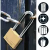 Image de Master Lock 130EURDLJ Cadenas à Clé en Laiton et Anse Longue, Doré, 9,7 x 3 x 1,2 cm