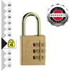 Image de Master Lock 630EURD Cadenas à Combinaison à 3 Chiffres en Aluminium et Finition Laiton, Doré, 6,5 x 3 x 1,5 cm