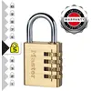 Image de Master Lock 604EURD Cadenas à Combinaison à 4 Chiffres en Aluminium et Finition Laiton, Doré, 8,1 x 4 x 1,8 cm