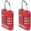 Image de Master Lock 4686EURT Pack de 2 Cadenas à Combinaison TSA, Couleur Aléatoire, 6,3 x 3 x 1,4 cm