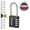 Image de Master Lock 7640EURDBLKLH Cadenas à Combinaison Programmable en Aluminium avec Anse Longue, Noir, 4 x 10,2 x 1,5 cm