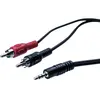 Image de Cordon stéreo Jack 3.5 mm vers 2 x RCAM noir - 1,80 m