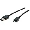 Image de Cordon USB 2.0 type A / micro B noir - 0,5 m