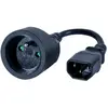 Image de Adaptateur secteur IEC C14 mâle / connecteur type CEE7/5 femelle - 20 cm