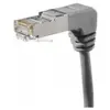 Image de Cordon RJ45 catégorie 6A S/FTP coudé bas sur 1 côté gris - 1 m