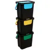 Image de Poubelle de Tri 3 Bacs Empilables Recycle 24L Noir