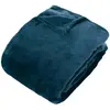 Image de Plaid en Flanelle Uni Ollis 240x260cm Bleu
