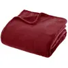 Image de Plaid en Flanelle Uni Ollis 180x230cm Rouge Grenat