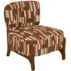 Image de Fauteuil en chenille avec pieds en bois effet noyer CALIX - Marron
