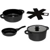 Image de Batterie de cuisine en fonte d'aluminium - 4 pièces - Noir