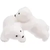 Image de Lot de 2 Oursons qui Jouent Manteau 25cm Blanc